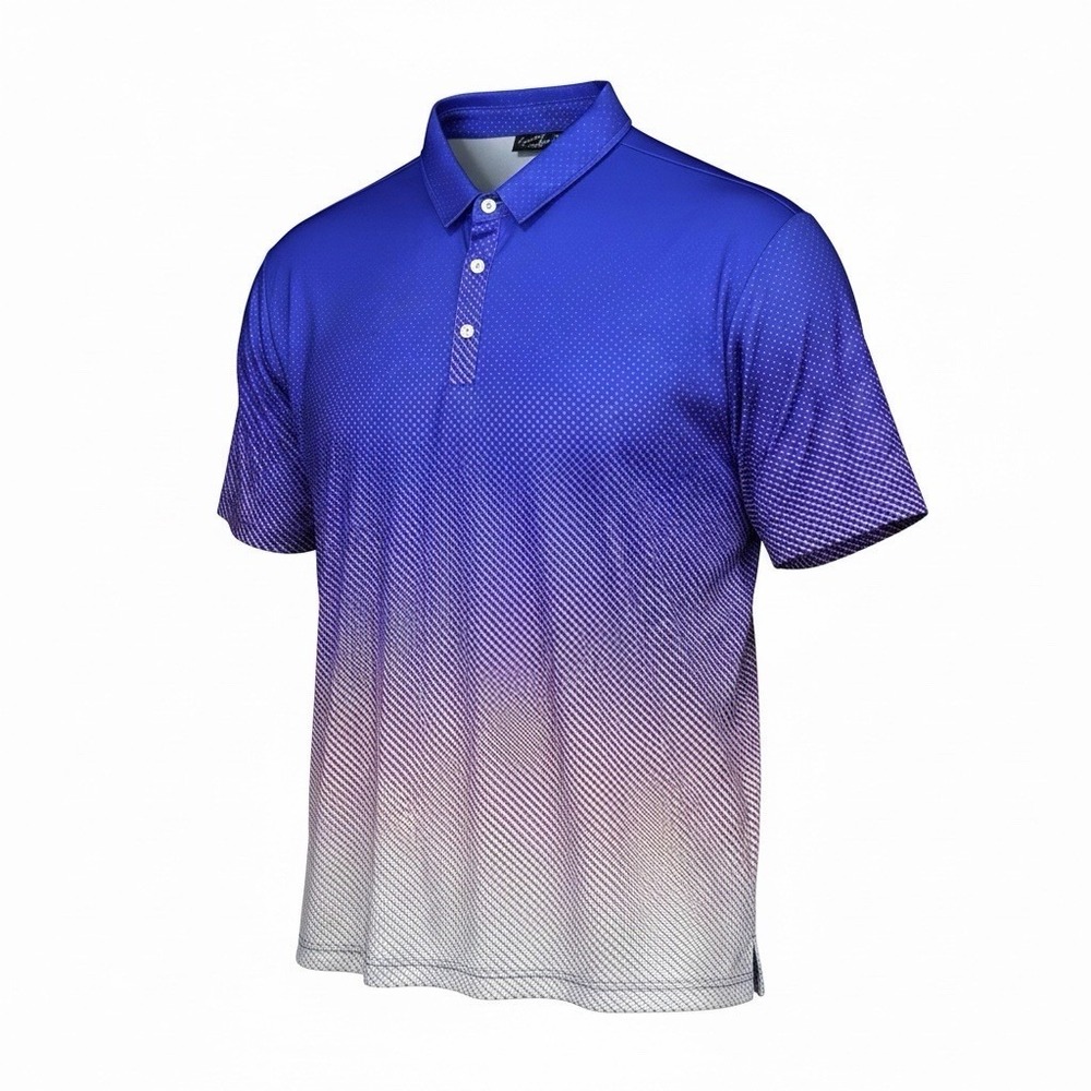 Sunday Swagger Polo Shirt Mens 4XL Blue White Gradient Golf Performance‎